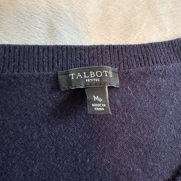 Talbots Navy Cardigan - Size Medium Petite - Picture 3 of 7